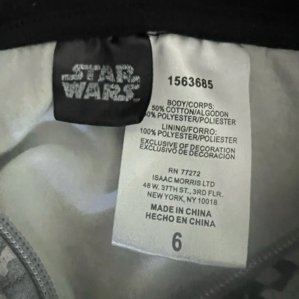 ✨ Star Wars Kids Gray & Black Baby Yoda Grogu Mandalorian Hooded Zipper Jacket 6